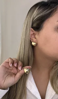 گوشواره  میخی قلب طلایی